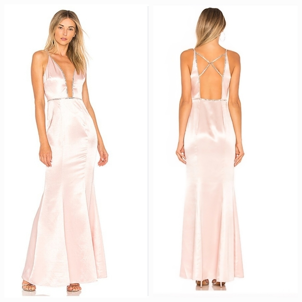 NWT Lovers And Friends Blair Gown In Light Pink Pink Rose Gold